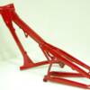 Bike Frame in Candy Red over raw aluminum 